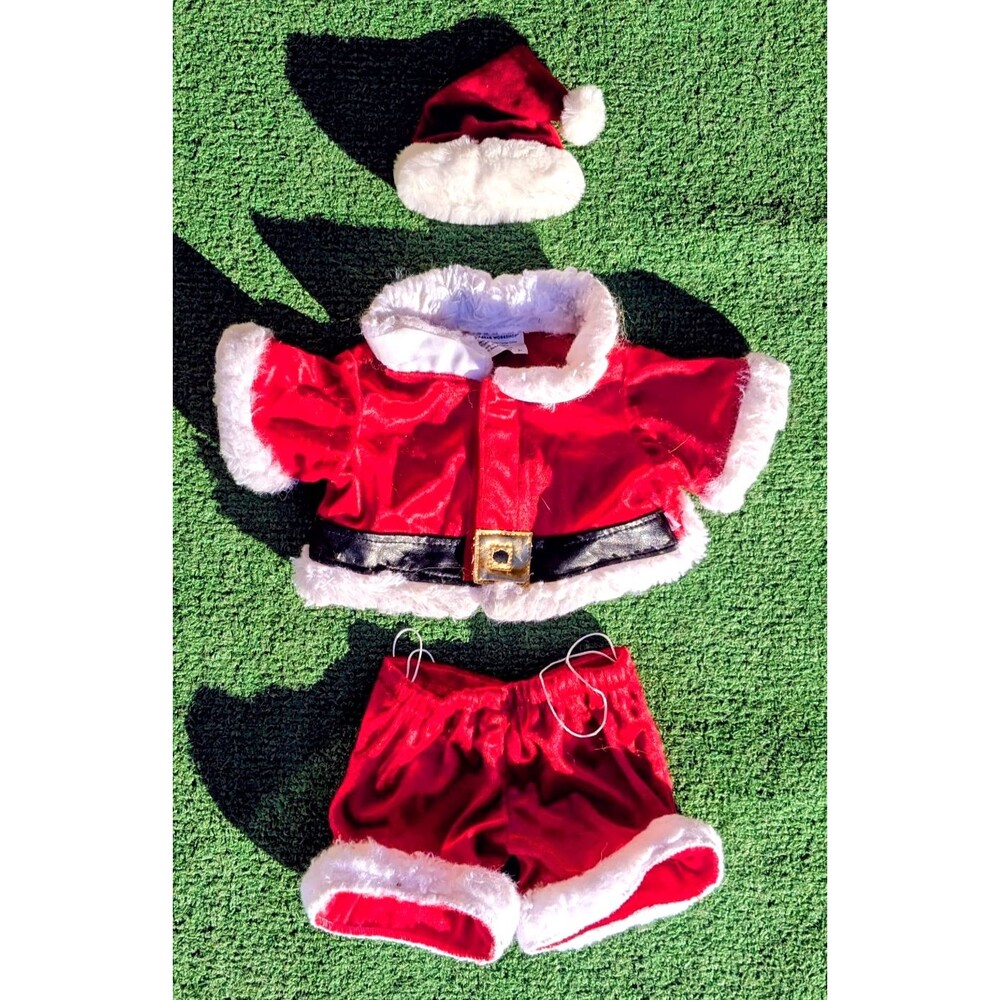 Build A Bear Santa Claus Toy Clothes Christmas Outfit 2-Pcs Pants/Coat/Hat EUC